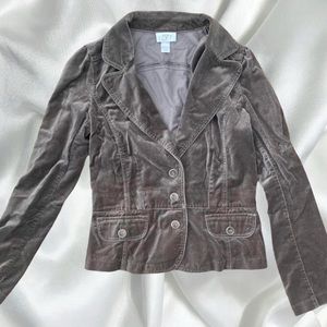 Indie fairy earth toned velvet blazer